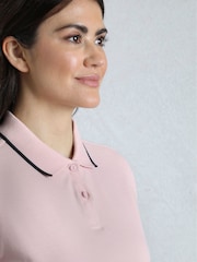 Weird Fish Pink Pammie Pique 100% Cotton Polo Shirt - Image 5 of 7