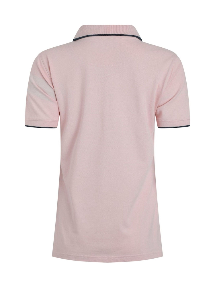 Weird Fish Pink Pammie Pique 100% Cotton Polo Shirt - Image 7 of 7
