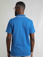 Weird Fish BluSapph Powell Textured 100% Cotton Polo Shirt - Image 2 of 7
