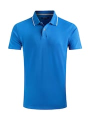 Weird Fish BluSapph Powell Textured 100% Cotton Polo Shirt - Image 6 of 7