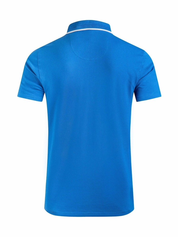 Weird Fish BluSapph Powell Textured 100% Cotton Polo Shirt - Image 7 of 7