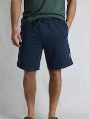 Weird Fish Blue Hamilton Sunwashed 100% Cotton Sweat Shorts - Image 3 of 7