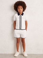 Reiss White/Navy Barbor Shorts - Image 3 of 4