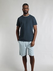 Weird Fish AquaMarineBlue Harris Textured Crew Neck 100% Organic Cotton T-Shirt - Image 3 of 8