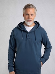 Weird Fish Blue Woodside Sunwashed Loopback 100% Cotton Hoodie - Image 3 of 8