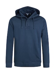 Weird Fish Blue Woodside Sunwashed Loopback 100% Cotton Hoodie - Image 7 of 8
