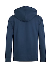 Weird Fish Blue Woodside Sunwashed Loopback 100% Cotton Hoodie - Image 8 of 8