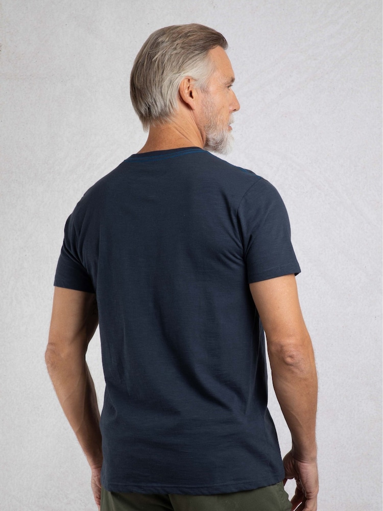 Weird Fish Navy Blue Pacific Front Print Graphic T-Shirt - Image 2 of 7