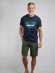 Weird Fish Navy Blue Pacific Front Print Graphic T-Shirt - Image 3 of 7