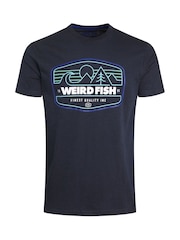 Weird Fish Navy Blue Pacific Front Print Graphic T-Shirt - Image 6 of 7