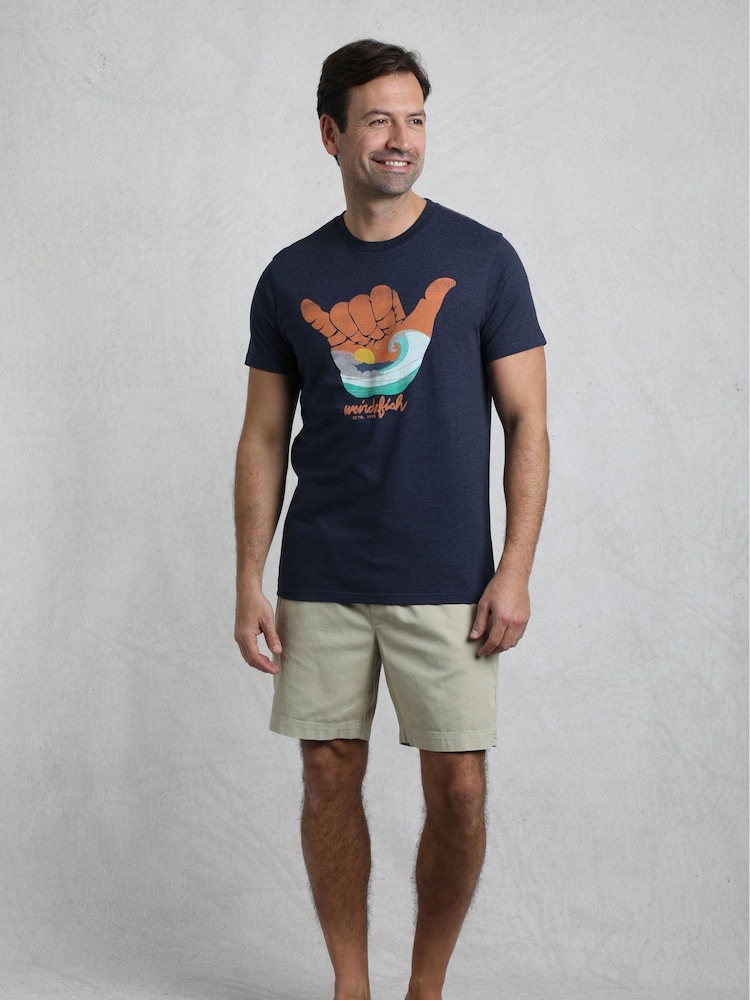 Weird Fish Blue Hang Loose Graphic T-Shirt - Image 1 of 7