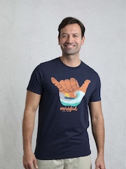 Weird Fish Blue Hang Loose Graphic T-Shirt - Image 3 of 7