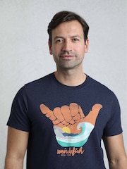 Weird Fish Blue Hang Loose Graphic T-Shirt - Image 4 of 7