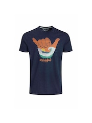Weird Fish Blue Hang Loose Graphic T-Shirt - Image 6 of 7