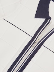 Reiss White/Navy Baxter Tipped Knit Zip-Through Shirt - Image 4 of 4