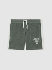 Reiss Dark Sage Green/White Trenton Shorts - Image 2 of 4
