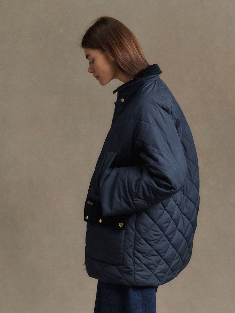 Barbour Navy Aldburgh Quilted Jacket - Image 2 of 12 Barbour Navy Aldburgh Quilted Jacket - Image 2 of 12