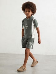 Reiss Dark Sage Green/White Walter Polo Shirt - Image 1 of 4