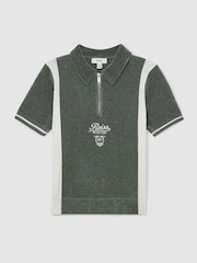 Reiss Dark Sage Green/White Walter Polo Shirt - Image 2 of 4