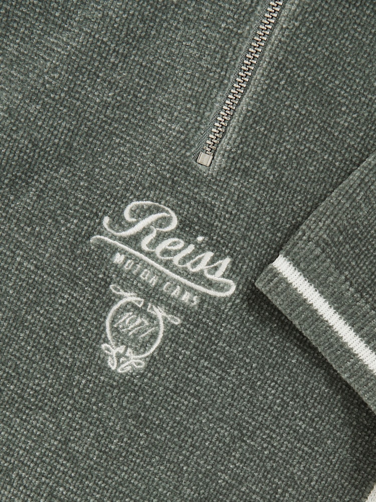 Reiss Dark Sage Green/White Walter Polo Shirt - Image 4 of 4