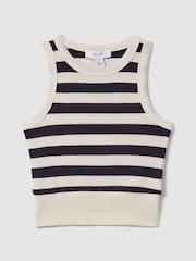 Reiss Navy Kioni 13-14 yrs Striped Crew Neck Vest - Image 1 of 4