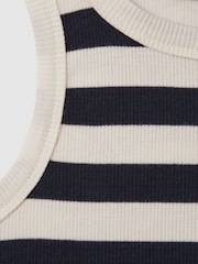 Reiss Navy Kioni 13-14 yrs Striped Crew Neck Vest - Image 4 of 4