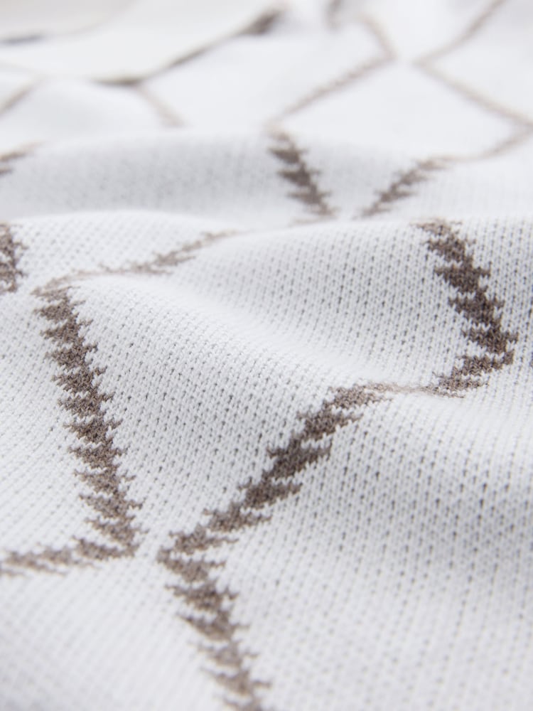 Ecru Argyle Knitted Button Through Shirt - Image 7 of 7