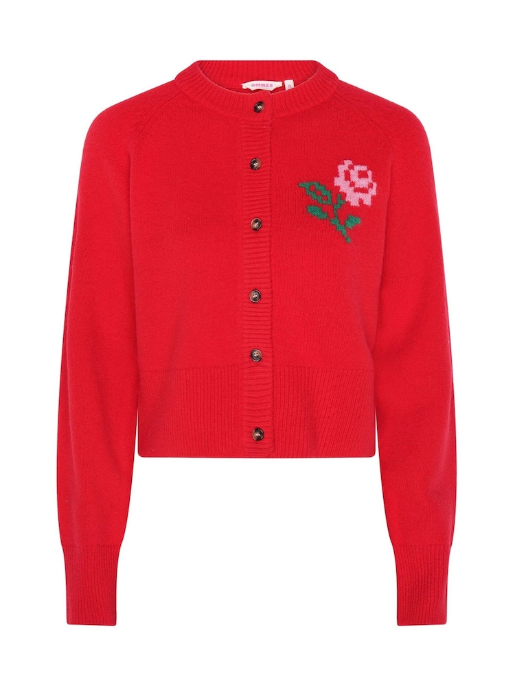 Omnes Red August High Neck Long Sleeve Cardigan - Image 1 of 1