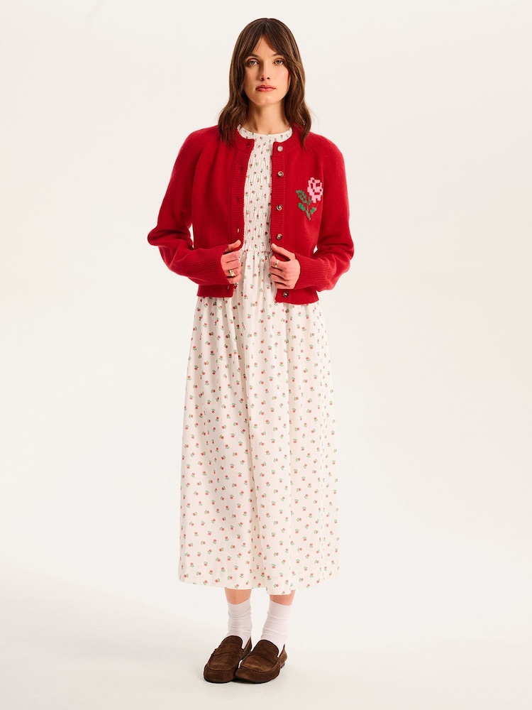 Omnes Red August High Neck Long Sleeve Cardigan - Image 1 of 5 Omnes Red August High Neck Long Sleeve Cardigan - Image 1 of 5