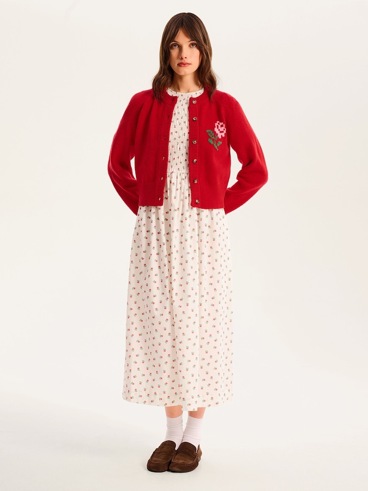 Omnes Red August High Neck Long Sleeve Cardigan - Image 2 of 5
