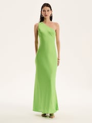 Omnes Green Uma One Shoulder Maxi Dress - Image 1 of 5