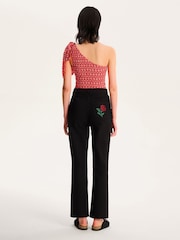 Omnes Black Sarah Jane 100% Cotton Cropped Flare Jeans - Image 3 of 5