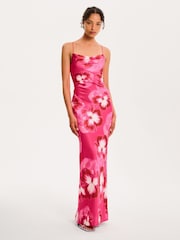 Omnes Pink Large Ginny Strappy Floral Maxi Tie-Back Dress - Image 1 of 3