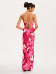 Omnes Pink Large Ginny Strappy Floral Maxi Tie-Back Dress - Image 2 of 3