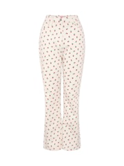 Omnes White Sarah Jane 100% Cotton Cropped Flare Rose Print Jeans - Image 1 of 1