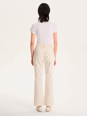 Omnes White Sarah Jane 100% Cotton Cropped Flare Rose Print Jeans - Image 3 of 5