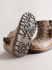 Animal Shimmer Wide Fit (G) Chelsea Zip Tassel Ankle Boots - Image 3 of 5