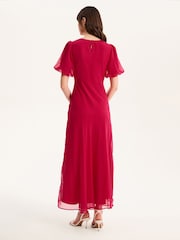 Omnes Nola Chiffon Puff Sleeve Side Slit Maxi Dress - Bild 3 von 4