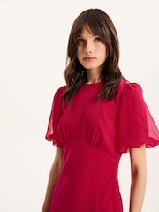 Omnes Nola Chiffon Puff Sleeve Side Slit Maxi Dress - Bild 4 von 4