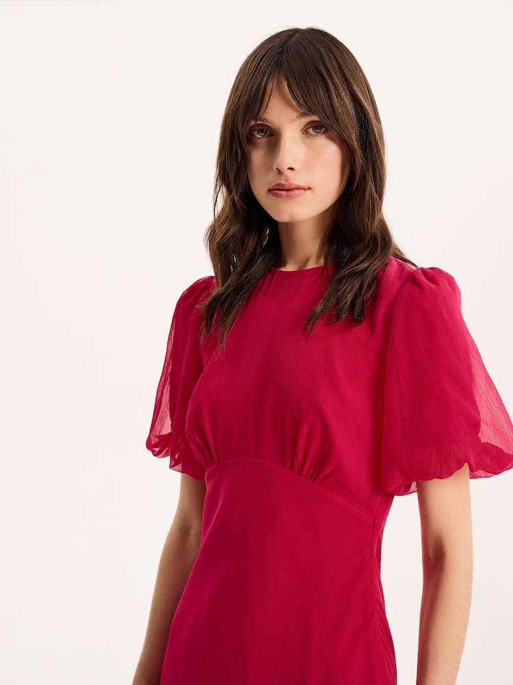 Omnes Nola Chiffon Puff Sleeve Side Slit Maxi Dress - Bild 4 von 4