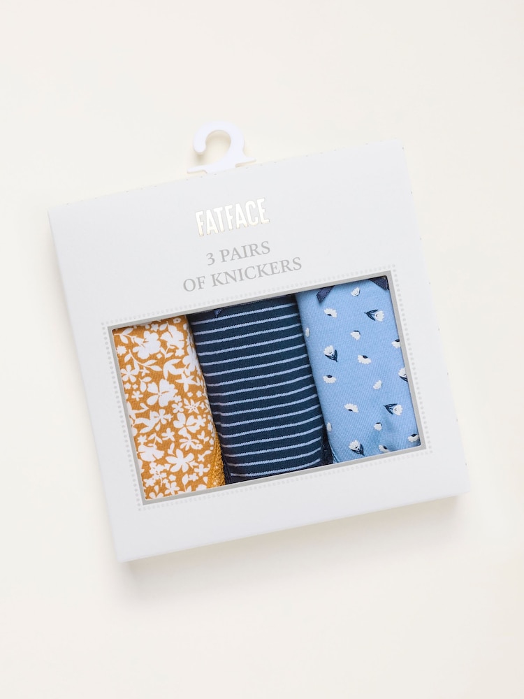 FatFace Blue 3 Pack of Lace Knickers - Image 2 of 3 FatFace Blue 3 Pack of Lace Knickers - Image 2 of 3