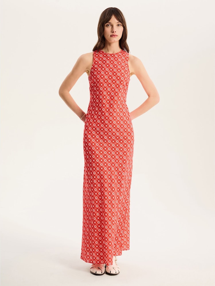 Omnes Torin 100% Cotton Maxi Floral Gingham Dress - Bild 4 von 4