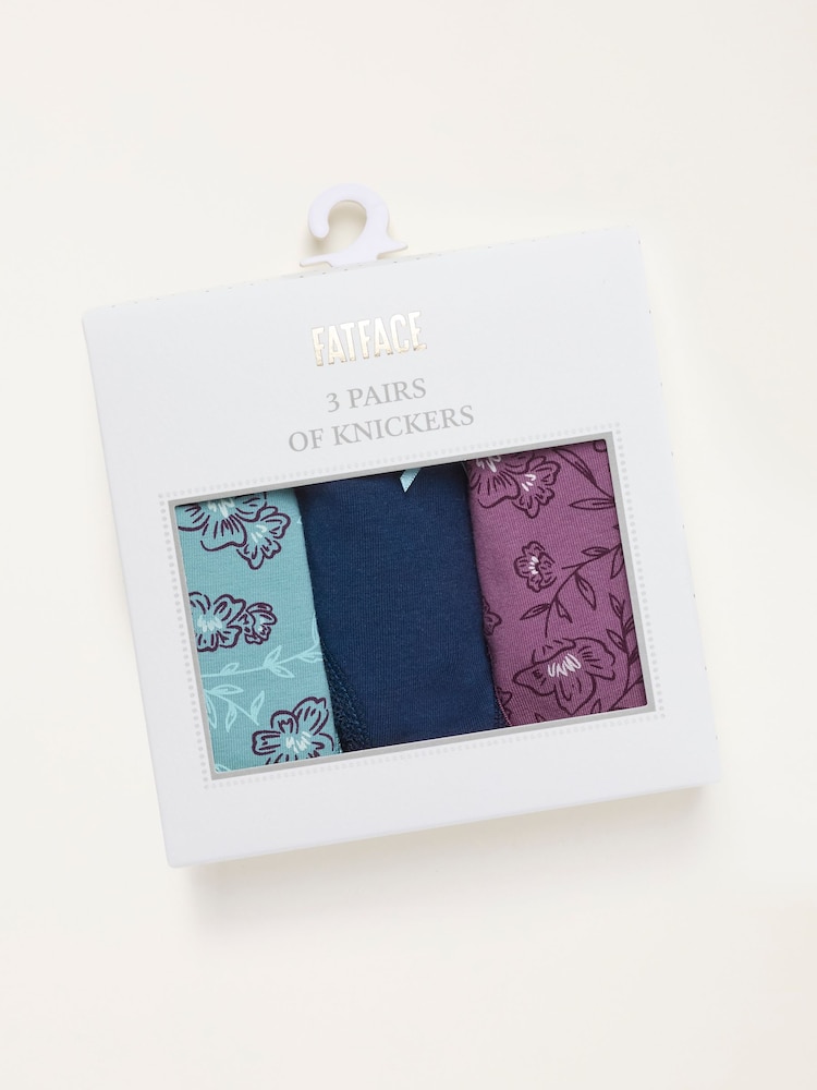 FatFace Purple 3 Pack of Lace Shorts - Image 2 of 3 FatFace Purple 3 Pack of Lace Shorts - Image 2 of 3