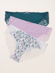 FatFace Purple 3 Pack of Brazillian Knickers - Image 1 of 3