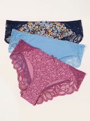 FatFace Blue 3 Pack of Brazillian Knickers - Image 1 of 3