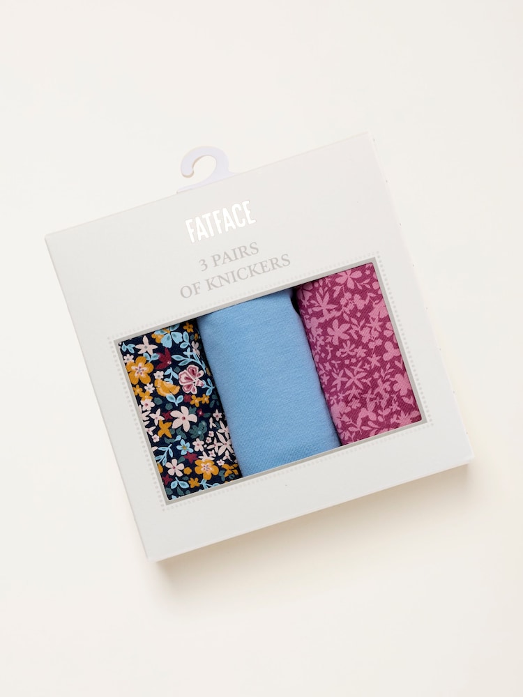 FatFace Blue 3 Pack of Brazillian Knickers - Image 2 of 3 FatFace Blue 3 Pack of Brazillian Knickers - Image 2 of 3
