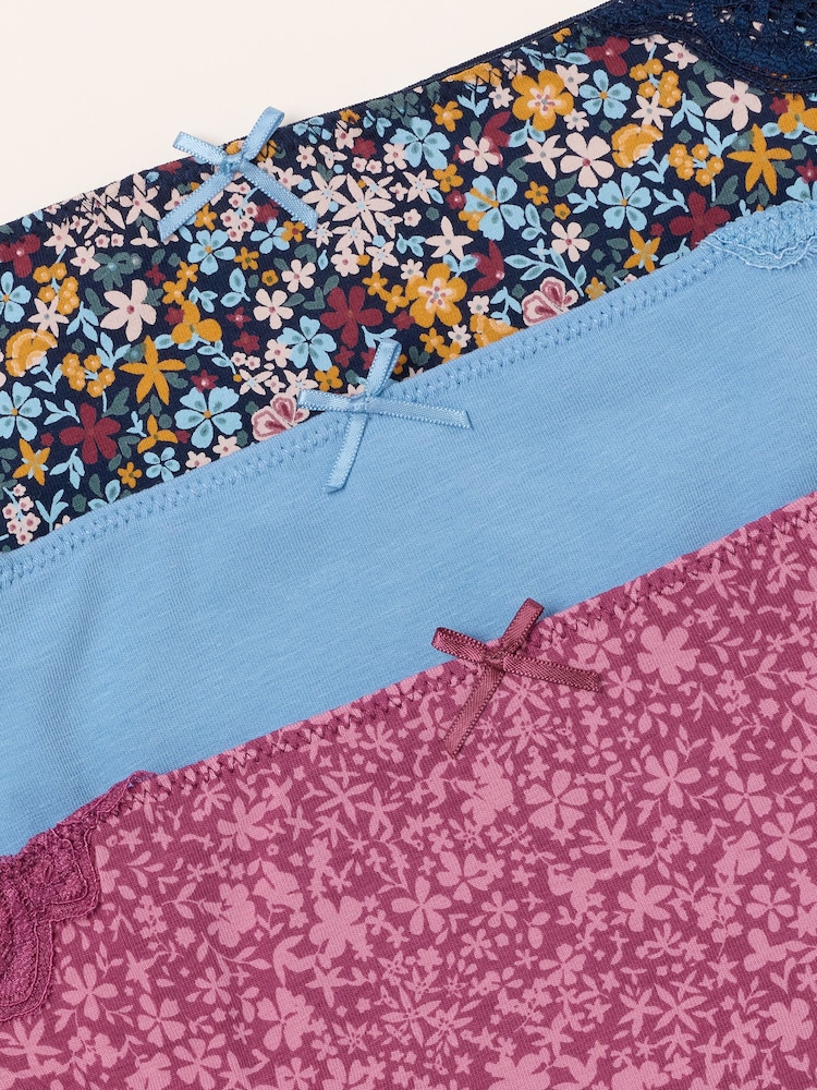 FatFace Blue 3 Pack of Brazillian Knickers - Image 3 of 3 FatFace Blue 3 Pack of Brazillian Knickers - Image 3 of 3