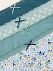 FatFace Green 4 Pack of Geo Floral Classic Knicker - Image 3 of 3