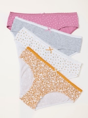 FatFace 4 Pack of Floral Spot Classic Knickers - صورة 1 من 3