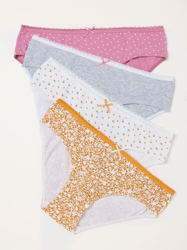 FatFace 4 Pack of Floral Spot Classic Knickers - صورة 1 من 3 FatFace 4 Pack of Floral Spot Classic Knickers - صورة 1 من 3